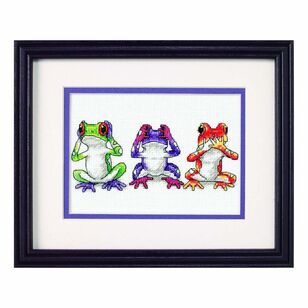 Dimensions Tree Frog Trio Cross Stitch Kit Multicoloured 18 x 13 cm