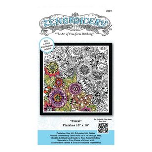 Dimensions Zenbroidery Bold Floral Kit Multicoloured 25 x 25 cm