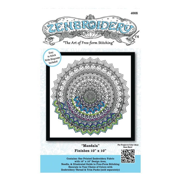Dimensions Zenbroidery Mandala Kit Multicoloured 25 x 25 cm