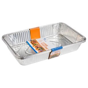 Alpen Large Rectangle Roasting Tray 3 Pack Silver Large