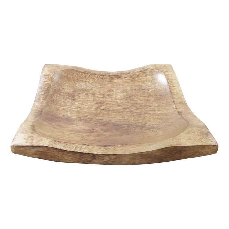 Bouclair Exotic Nomad Square Wood Tray Natural 20 x 20 cm