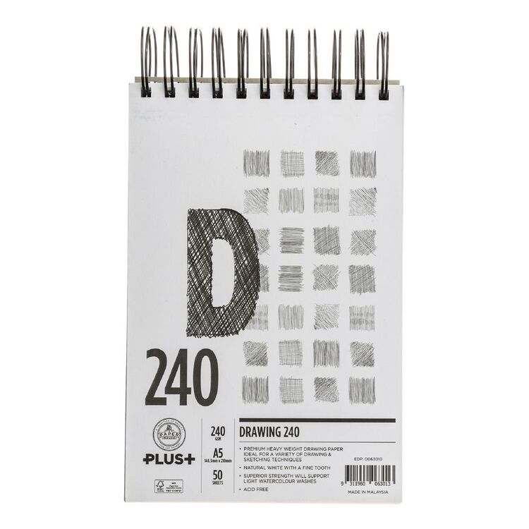 The Paper House Plus 240 gsm 50 Sheets Draw Pad White