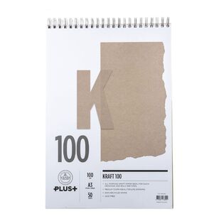 The Paper House Plus 50 Sheet 100 gsm Kraft Pad Natural A3