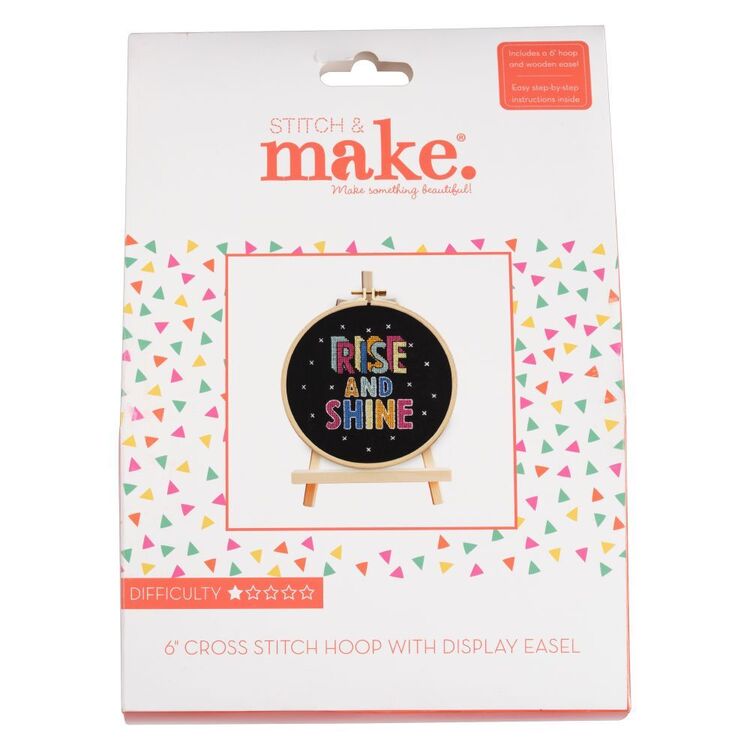 Make Words Cross Stitch Easel Kit Multicoloured