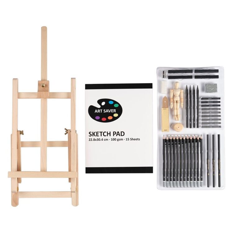 Art Saver Sketching Table Easel Set 44 Pack Multicoloured