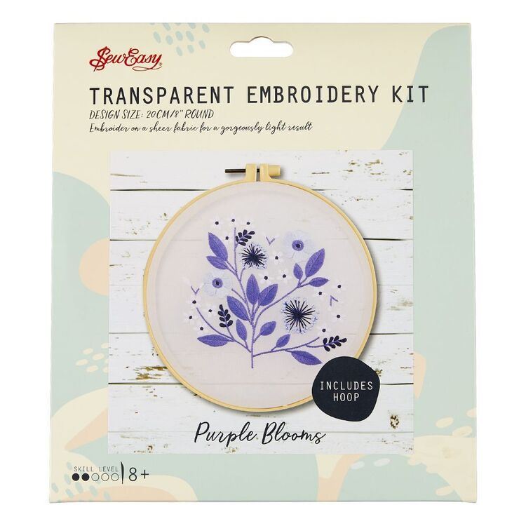 Sew Easy Purple Blooms Embroidery Kit
