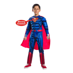 Warner Bros Superman Deluxe Lenticular Kids Costume Red & Blue 3 - 5 Years