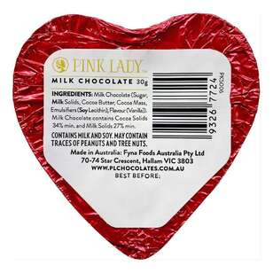 Fyna Foods Pink Lady Milk Choc Hearts Pink 30 g