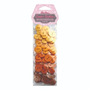 Obre Buttons Hemline Assorted Ombre Buttons 90 Pack Orange