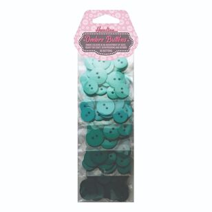 Hemline Assorted Ombre Buttons 90 Pack Teal