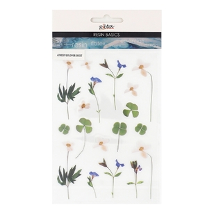 Ribtex Resin Faux Nature Adhesive Flower Sheet Multicoloured