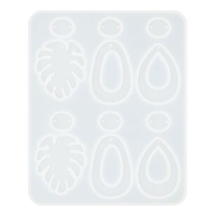 Ribtex Resin Monstera Earrings Silicone Mould White
