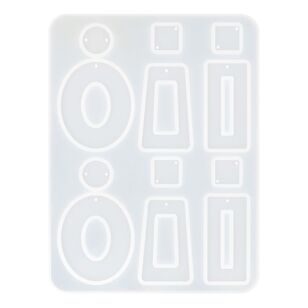 Ribtex Resin Rectangle Earrings Silicone Mould White