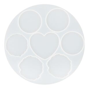 Ribtex Resin Heart & Circles Silicone Mould White