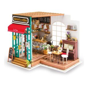 Robotime Rolife Simon's Coffee Mini House Kit Multicoloured