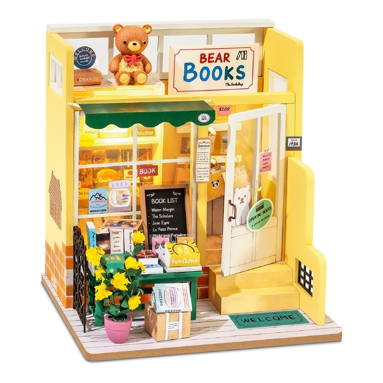 Robotime Rolife Mind-Find Bookstore Mini House Kit