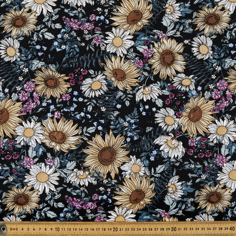 Floral Meadow Printed 148 cm Rayon Elastane Jersey Fabric