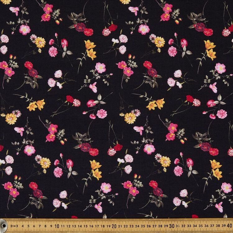 Botanical Printed 148 cm Rayon Elastane Jersey Fabric