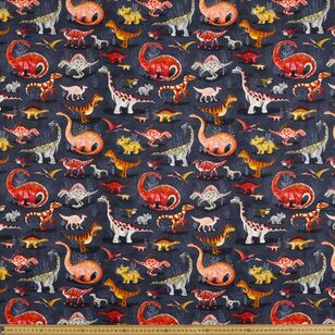 Katherine Quinn Dinosaurs Printed 112 cm Cotton Drill Fabric Multicoloured 112 cm