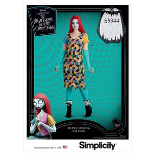 Simplicity Sewing Pattern S9344 Misses' Sally Nightmare Before Christmas Knit Costume & Face Mask X Small - X Large