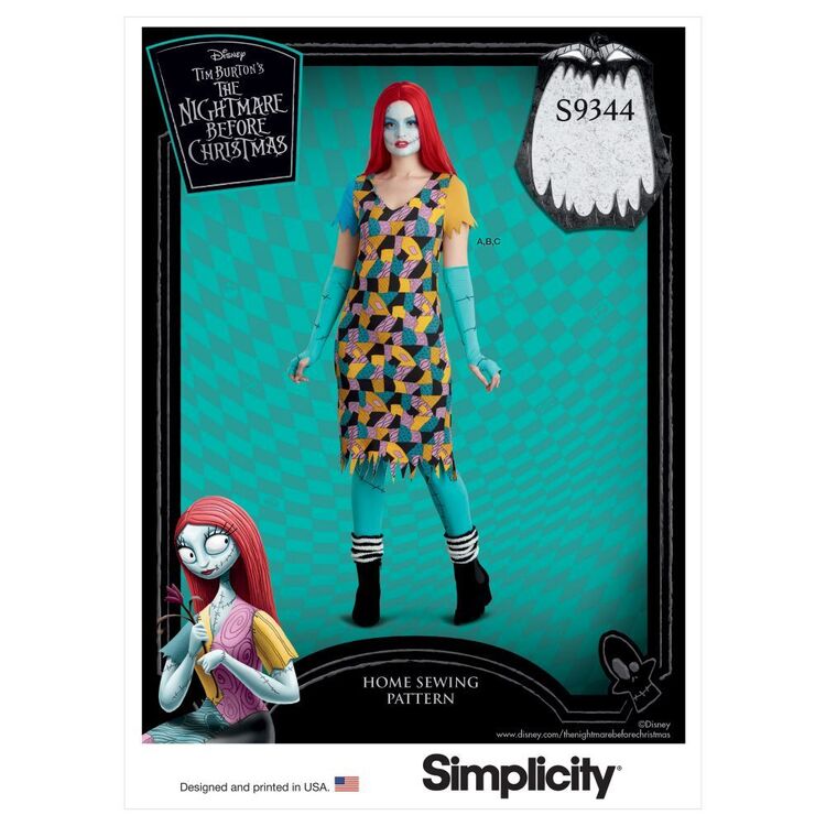 Simplicity Sewing Pattern S9344 Misses' Sally Nightmare Before Christmas Knit Costume & Face Mask