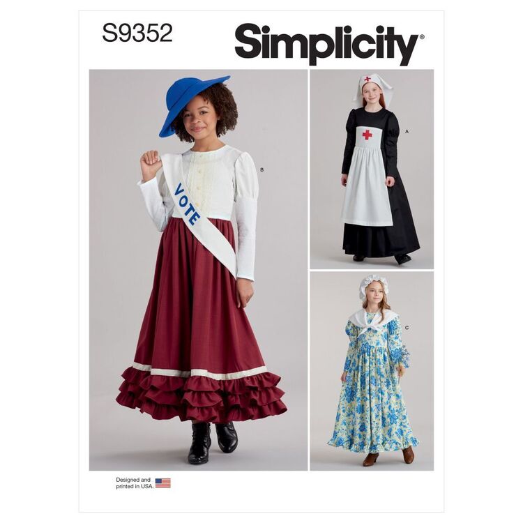 Simplicity Sewing Pattern S9352 Girls' Costumes & Face Covers