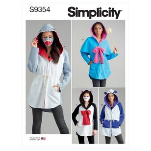 Simplicity Sewing Pattern S9354 Misses' Jacket Costume with Masks & Hat X Small - X Large