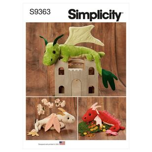 Simplicity Sewing Pattern S9363 Plush Dragons One Size