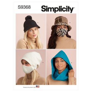 Simplicity Sewing Pattern S9368 Infinity Scarf, Hat & Mask Sets Small - X Large