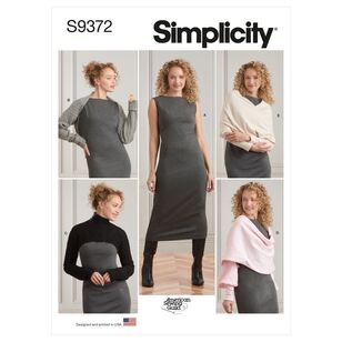 Simplicity Sewing Pattern S9372 Misses' Knit Dress & Shrugs XX Small - XX Large