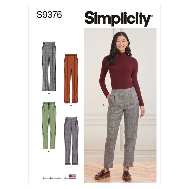 Simplicity Sewing Pattern S9376 Misses' Pull-On Trousers