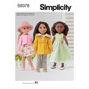 Simplicity Sewing Pattern S9378 14'' Doll Clothes One Size
