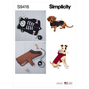 Simplicity Sewing Pattern S9416 Dog Coats Small - Large