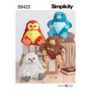Simplicity Sewing Pattern S9423 8.5'' Stuffed Animals One Size