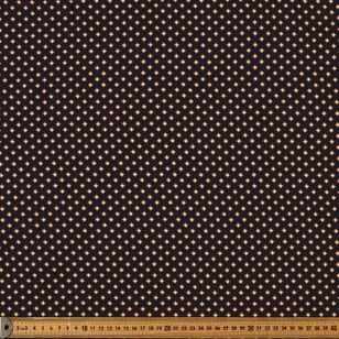 Geometric Spot Printed 135 cm Rayon Fabric Navy 135 cm