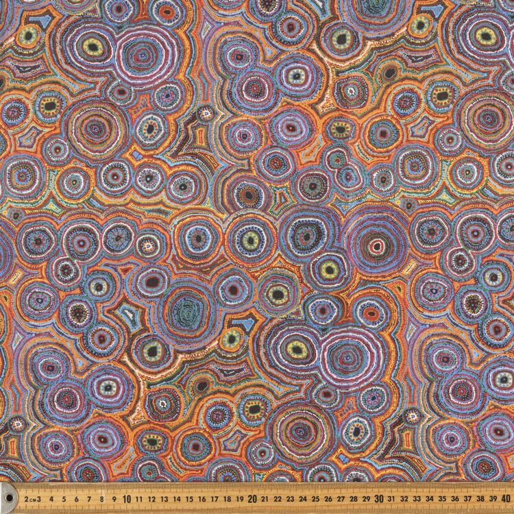 Warlukurlangu Ngapa Jukurrpa (Water Dreaming) Ada Nangala Dixon Printed 112 cm Cotton Fabric