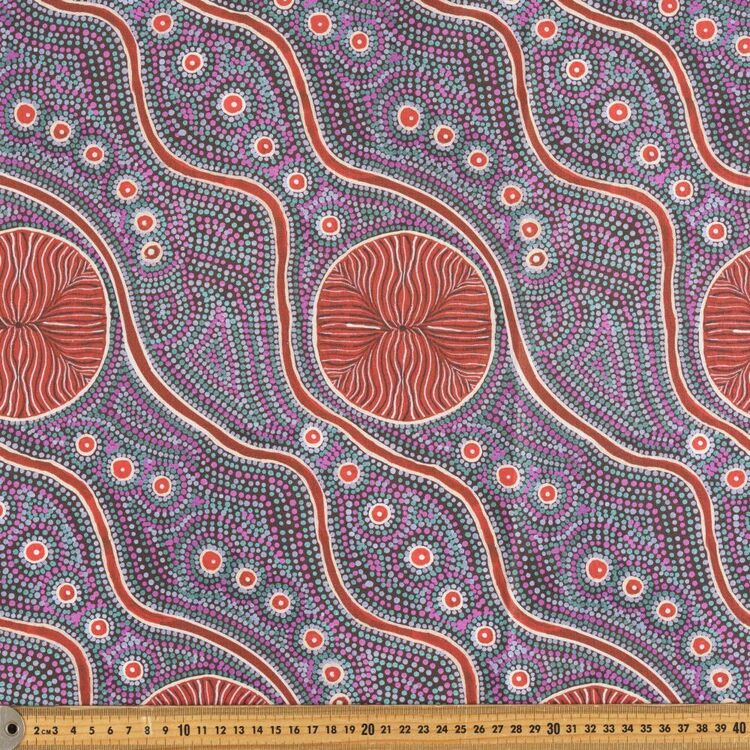 Warlukurlangu Ngalyipi Jukurrpa (Snake Vine Dreaming) Ingrid Napangardi Williams Printed 112 cm Cotton Fabric