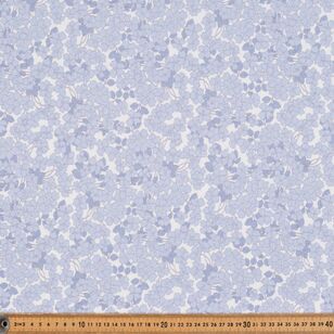 Floral Printed 112 cm Organic Cotton Jersey Fabric Blue 112 cm