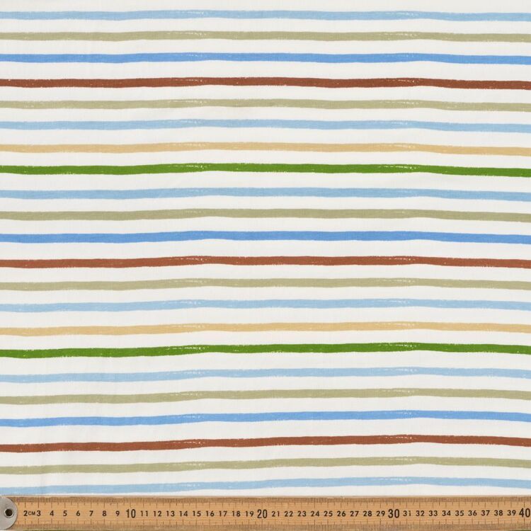 Stripes Printed 148 cm Organic Cotton Elastane Jersey Fabric