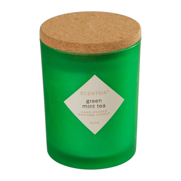 Scentsia Green Mint Tea 500 g Candle Jar With Cork Lid