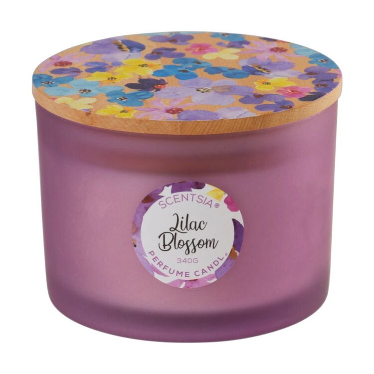 Scentsia Lilac Blossom 340 g Candle Jar With Wooden Lid
