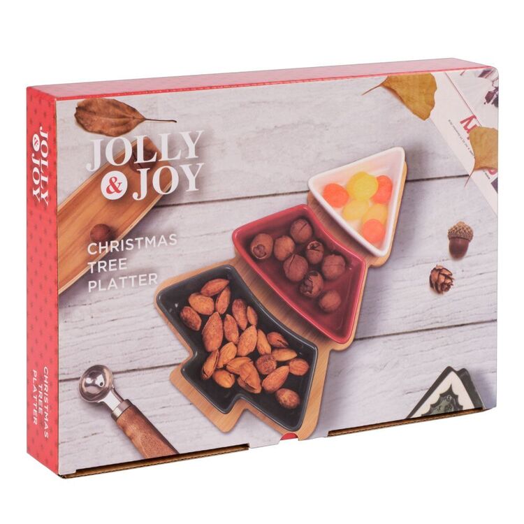 Jolly & Joy Christmas Tree Segment Platter