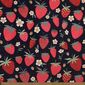 Strawberry Printed 148 cm Deluxe Velour Fleece Fabric Navy 148 cm