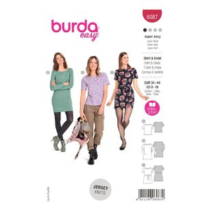 Burda Easy Sewing Pattern 6087 Misses' Top & Dress - Figure Fitting with Scoop Neckline 8 - 18 (34 - 44)
