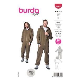 Burda Style Sewing Pattern 6065 Men's Overalls with Hood 34 - 44 (44 - 54)