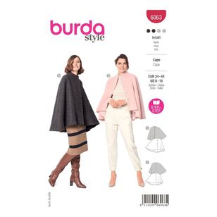 Burda Style Sewing Pattern 6063 Misses' Cape 8 - 18 (34 - 44)