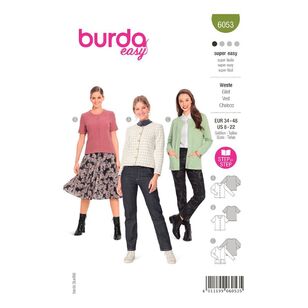 Burda Easy Sewing Pattern 6053 Misses' Cardigan with Rounded Neckline 8 - 22 (34 - 48)