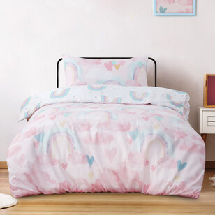 Ombre Blu Pastel Rainbow Quilt Cover Set Pink