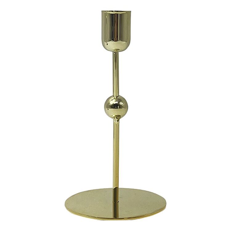 Ombre Home Classic Chic 15 cm Tapered Candle Holder Gold 8 x 15 cm