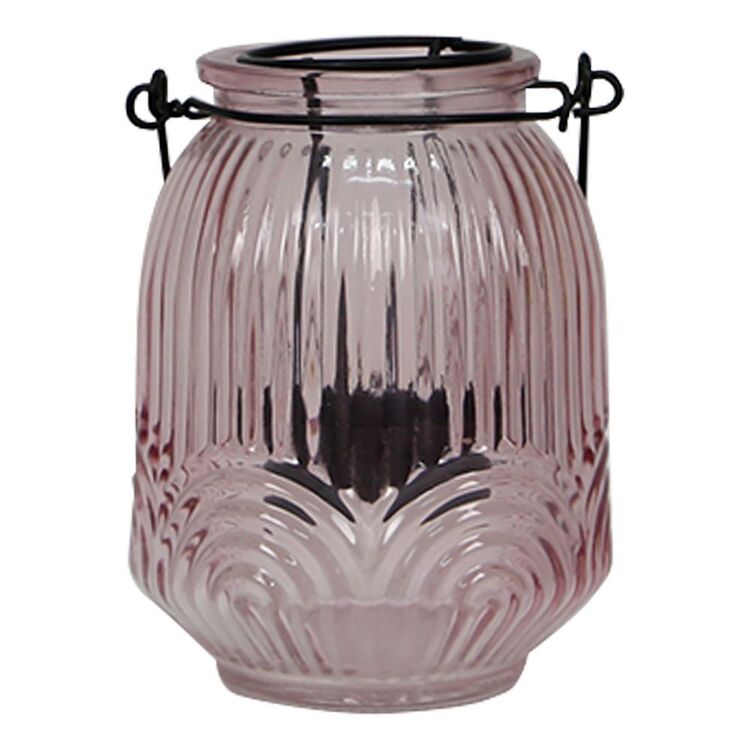 Ombre Home Classic Chic Glass Candle Holder Pink 9 x 12 cm